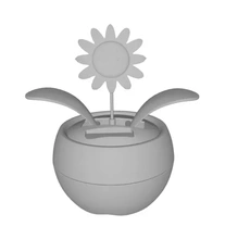 solar alimentado dançando flor 3d impressão modelo trio 3d print model - Mito3D