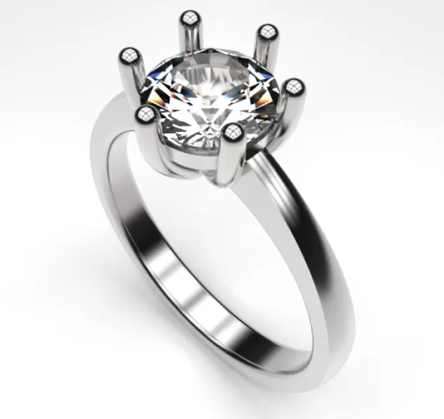 solitaire ring 3d printing model - threeding ring jewelry rings solitaire plain 3D print model - Mito3D
