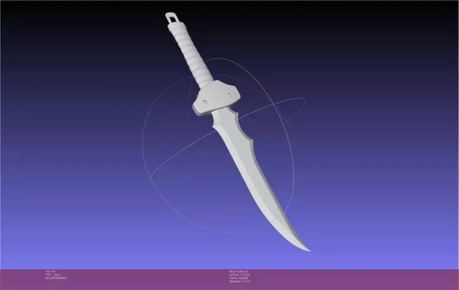 arrasamiento cuchillo intacto roto montaje 3d impresión modelo anime fantasía cosplay réplica leveling broken knife 3d print model - Mito3D