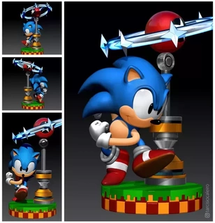 sonic print3d file 3d printing model sega fanart 3dprinting 3dmodeling actionfigure cosplayprops geekcollectibles nerdydecor sonicprint3d videogamemerchandise sonicthehedgehog gamingcollectibles blueblur gottagofast sonicmania sonicmovie 3d print model - Mito3D