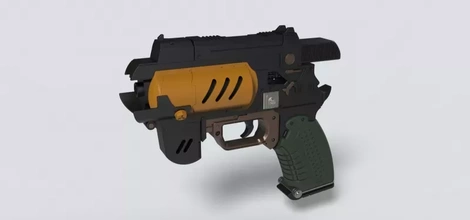 espaciador elección ligero pistola juego exterior mundos 3d impresión modelo trío arma juguete imprimible ciencia ficción cosplay desintegrador fuego réplica mano exteriores 3d print model - Mito3D