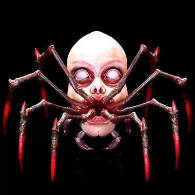 spinne gesicht 3d drucken modell dreiding stichworte halloween grusel terror blut 3d print model - Mito3D