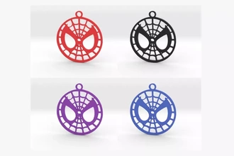 spiderman logo 3d printing model - threeding man key pendant accessories jewelry chain pendants necklace superhero keychain symbol keychains spider marvel jewelries characters 3d print model - Mito3D
