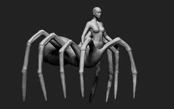 femme araignée 3d impression modèle trio 3d print model - Mito3D
