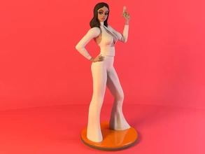 spy girl 3d printing model - threeding figurine sexy cute james bond disco 60s flirt coquette 3d print model - Mito3D