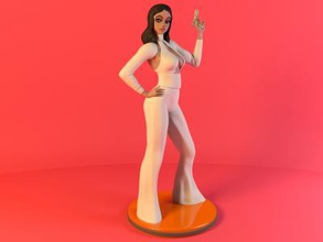 spy girl toys games & hobby 3D printing model, file, printable design, 3d print, girl, sexy, james bond, disco, 60s, cute, flirt, coquette, figurine 3d print model - Mito3D