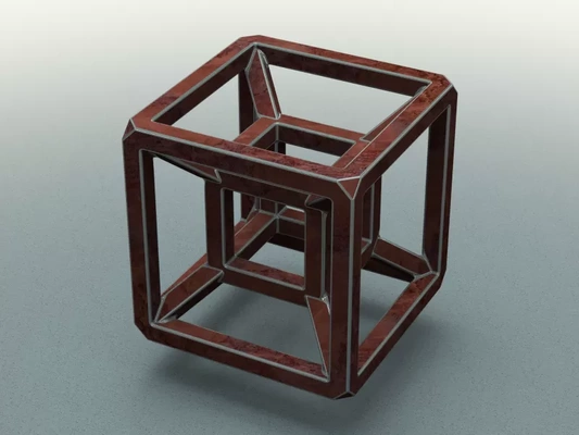 sq tesseract hipercubo 3d impressão modelo trio tag arte ciência geometria modelado geométrico quadrado matemático formas padronizar projeto arestas 3d print model - Mito3D