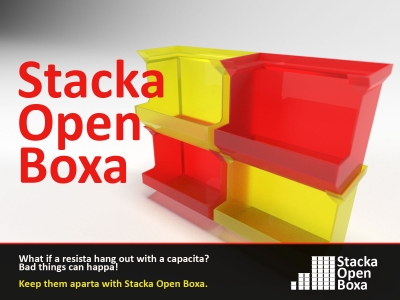 stacka open boxa home office & garden 3D printing model, file, printable design, 3d print, stackable, workbench, organizer, box, boxes 3D print model - Mito3D
