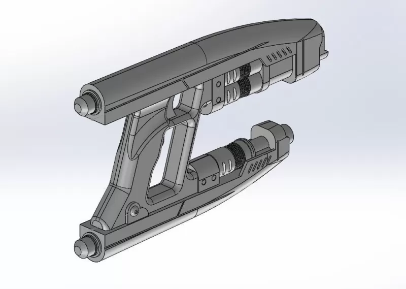 star lord quad blaster 3d 1 imprimable modèle impression trio mots clés jouet étoile jeu galaxie espace diy cosplay tuteurs laser seigneur of 3D print model - Mito3D