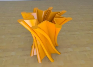 étoile torsion vase 3d impression modèle trio architecture fleur décor intérieur 3dprint 3d print model - Mito3D