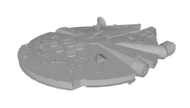 star wars spaceship piloted han solo chewbacca 3d printing model - threeding millennium falcon 3d print model - Mito3D