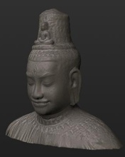 statua lokeshvara antiquariato e storico La stampa 3D, modello, file di 3D stampabile la progettazione, 3d, Statua,Lokeshvara,Budha,la scultura,l'induismo,il Bayon-stile,i templi Khmer 3d print model - Mito3D