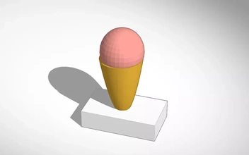 strawberry ice cream stand 3d printing model - threeding food models creams 3d print model - Mito3D
