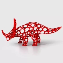 styracosaurus voronoi wireframe 3d printing model - threeding collectible 3d print model - Mito3D