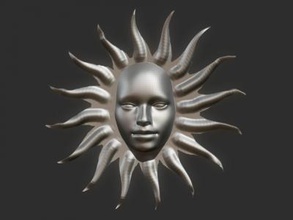 soleil la tête art 3D modèle d'impression, l'impression fichier, imprimable modèle, en de conception, d'impression 3d, le soleil, tête, face, femme 3d print model - Mito3D