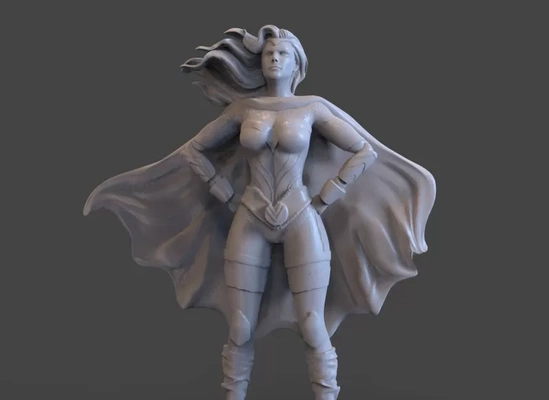 süper kahraman kız 3d baskı model üçleme etiketleri heykel kadın kadin 3d print model - Mito3D
