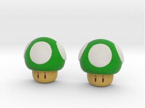 super mario mushroom earrings fashion 3D printing model, file, printable design, 3d print, Super Mario, Game, Mushroom, Earrings, 3d print model - Mito3D