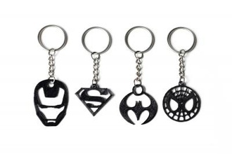 superhero keychain collection toys games & hobby 3D printing model, file, printable design, 3d print, Accessories, batman, gadget, iron man, Jewelry, keychain, pendant, spiderman, super hero, superhero, superman, spider man 3d print model - Mito3D