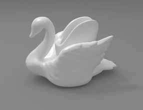 swan vase 3d printing model - threeding decoration vases 3d print model - Mito3D