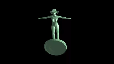 nadando acción 3d impresión modelo trío niña desnudo anim 3d print model - Mito3D