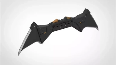 tactical knife movie batman 2022 3d printing model - threeding printable print bat hero cosplay props replica batarang based screenshot 3d print model - Mito3D