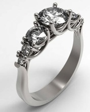 tapering diamond engagement ring fashion 3D printing model, file, printable design, 3d print, Engagement Ring, ring, jewelry 3d print model - Mito3D