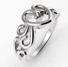 afilando filigrana anel coração 3d impressão modelo trio joalheria argolas designer único arame lindo 3d print model - Mito3D