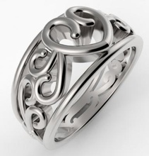disminuyendo anillo de filigrana corazón la moda 3D modelo impresión, impresión en archivo, imprimibles 3D, diseño 3d, anillo, anillos, joyería, wirework, filigrana, bellas, hermosas, únicas, diseñador 3d print model - Mito3D