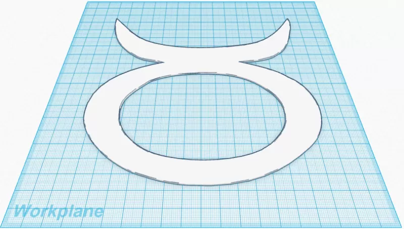 taurus zodiac symbol file 3d printing model - threeding horoscope sun sign sta 3D print model - Mito3D