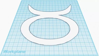 taurus zodiac symbol file 3d printing model - threeding horoscope sun sign sta 3d print model - Mito3D