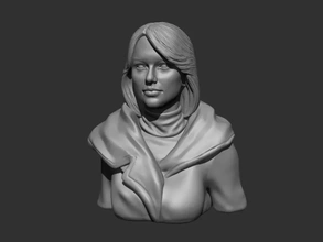 Taylor rápido 3d impresión modelo trío mujer busto estatua cabeza niña cara hembra cantante celebridad 3d print model - Mito3D