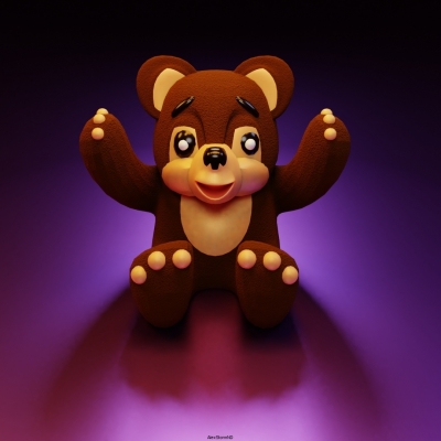 teddy bear art toy sculpture 3D print model - Mito3D