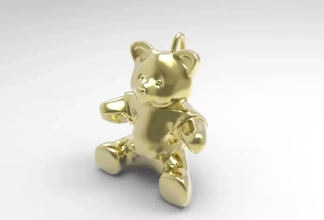 teddy bear pendant 3d printing model - threeding pendant teddy bear bear 3d print model - Mito3D