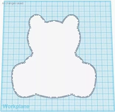 teddy bear silhouette 3d printing model - threeding 3d print model - Mito3D