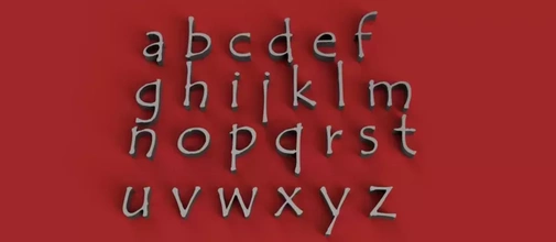 tempus küçük harf 3d harfler stl dosya baskı model üçleme oyuncak işaret mektup alfabe okul 3dprinting 3dmodel 3dprint sembol gadget'lar dekorasyonlar Metin yazı tipi dil 3d print model - Mito3D