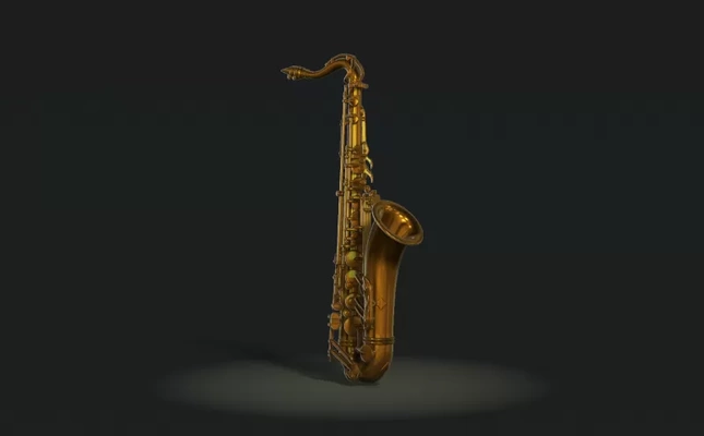 tenor saxophone roz 3d printing model - threeding tags music trumpet musical instrument french horn brass instruments alt 3d print model - Mito3D