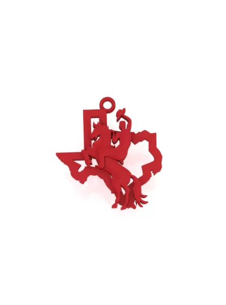 texas rider pendant 3d printing model - threeding jewelry horse necklace charm rodeo 3D print model - Mito3D