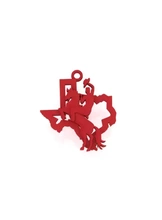 Texas cavalier pendentif 3d impression modèle trio bijoux cheval Collier charme rodeo 3d print model - Mito3D