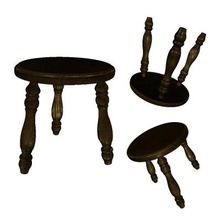 three legs stool home office & garden 3D printing model, file, printable design, 3d print, stool, hoem, wooden 3d print model - Mito3D