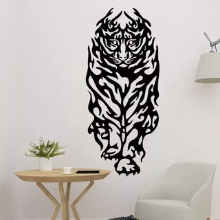 tigre 2d arte decorazione 3d stampa modello scultura animale Leone arredamento interno selvaggio silhouette parete 3d print model - Mito3D