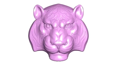 tigre tête 3d impression modèle trio 3d print model - Mito3D