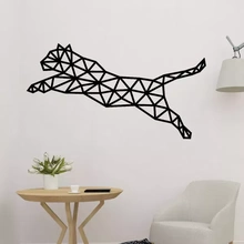 tiger jumping polygonal wall art 3d printing model - threeding decoration panel 2d decor jump 3d print model - Mito3D