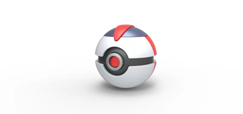 timer ball 3d printing model toy container printable anime print pokemon pokeball concept timerball 3D print model - Mito3D