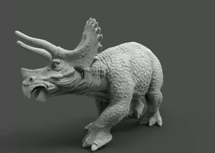 torosaurus dinosaur 3d printing model - threeding art animal rhino toy 3d-printing 3d print model - Mito3D