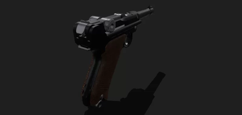 jouet pistolet luger p08 3d impression modèle trio mots clés 3d print model - Mito3D