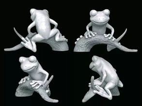 arbre grenouille 2 3d impression modèle trio 3d print model - Mito3D