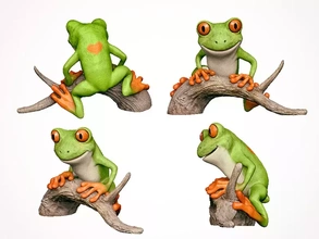 arbre grenouille 3d impression modèle trio 3d print model - Mito3D