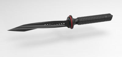 tri-edge dagger jagdkommando toys games & hobby 3D printing model, file, printable design, 3d print, microtech, jagdkommando, dagger, knife, melee, blade, weapon, tri, military 3d print model - Mito3D