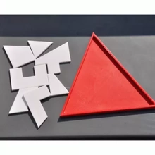 triángulo tangram rompecabezas 3d impresión modelo trío ejercicio 3d print model - Mito3D