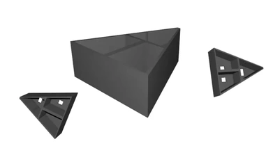 triangular Panela 3 mudas 3d impressão modelo trio 3d print model - Mito3D